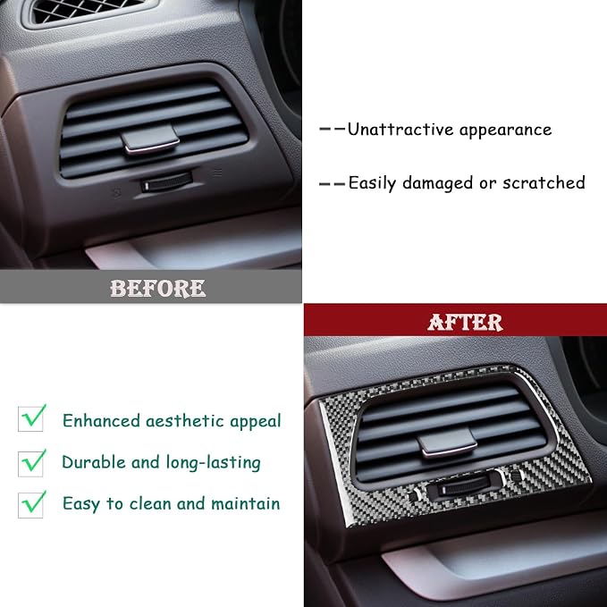 Real Carbon Fiber Trim for Honda CRV Accessories | for CR-V 2012 2013 2014 2015 2016 Dashboard Side Air Outlet Vent Cover Sticker Interior Thick Overlay Decal