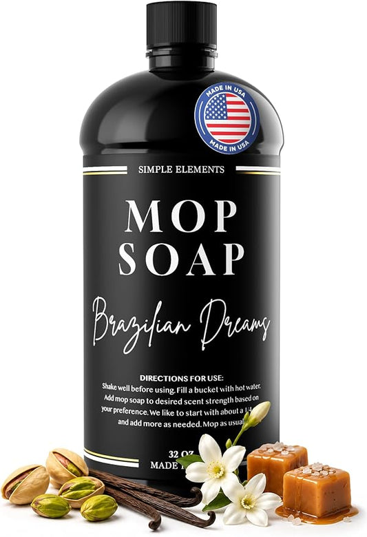 Luxury Mop Soap – Highly Scented Floor Cleaner, Concentrated Formula, No Streaks, Residue or White Cast, Floor Cleaning for Tile, Sealed Hardwood, Laminate, Vinyl and Stone – Brazilian Dreams 32 oz