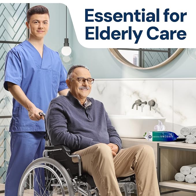 OPTEEL Adult Wipes for the Elderly – Extra Large 8x13, Pre-Moistened 720ct | Rinse-Free, Unscented, Super Soft, Aloe & Vitamin E Infused Disposable Washcloths for Personal Cleansing & Incontinence Care