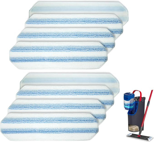 8 Flat Mop Replacement Pads for O Cedar Flat Mop System | for O Cedar Flat Mop Replacement pads,Machine Washable, Powerful Stain Removal, for Hardwood, Tile, Marble, laminate floors.