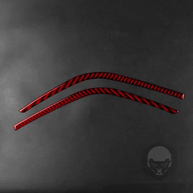 Red Real Carbon Fiber Trim for Nissan Rogue Accessories | for 2014 2015 2016 S SL SV Rear Tail Lamp Eyebrow Eyelid Strip Sticker Exterior Thick Overlay Decal