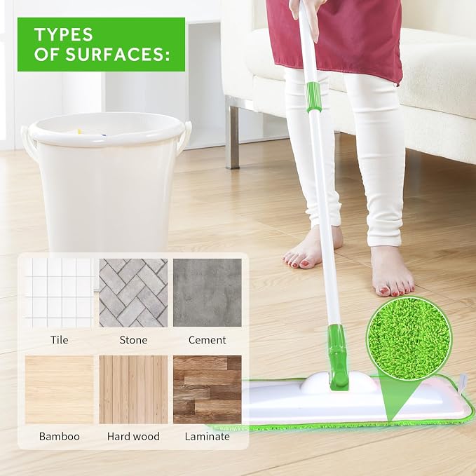 16.5" Microfiber Mop Pads Refills, 3 Pack Reusable Replacement Heads | reusable wet mop refills, machine washable for 14-16 inch spray mops, hardwood floors, dust cleaning & scrubbing