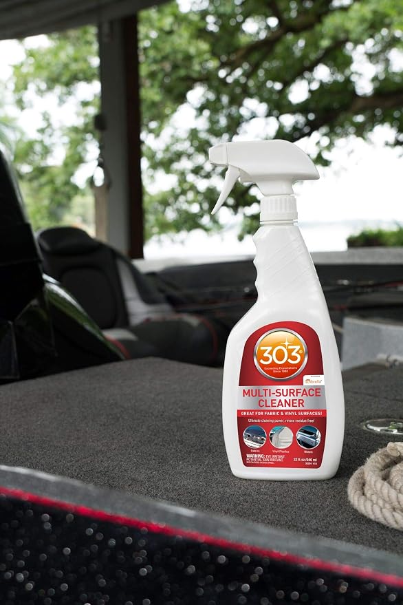 303 Marine Multi-Surface Cleaner for Vinyl & Canvas, 32 oz | Removes dirt, grime, and stains from vinyl, canvas, upholstery, and other marine surfaces.