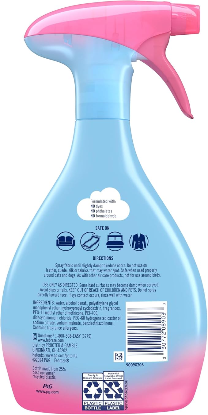 Febreze Fabric Spray Air Freshener, Odor-Fighting Fabric Refresher, Sneaker Balls Alternative, Couch Cleaner, Linen Spray, Multi-Use, Downy April Fresh Scent, 23.6 fl oz