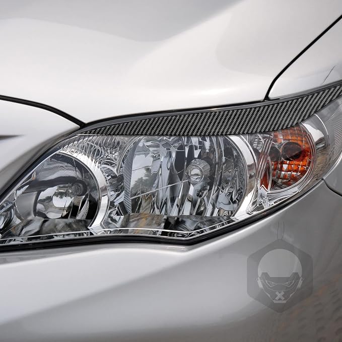 Headlight Eyebrow Trim for Toyota Corolla 2009-2013 Accessories Black | Soft Carbon Fiber | Upgrades for Car | Only for Left-Hand Drive | Anti-Scratch | Sporty Style