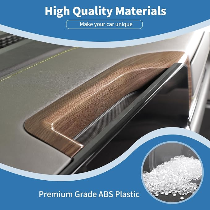 for Silverado Center Dashboard Tray Panel Trim Cover for Chevy Silverado 2022 2023 2024 Wood Grain Interior Accessories 2pcs