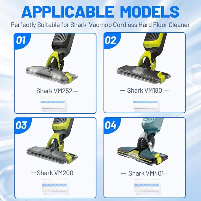 32 PCS Disposable Mop Replacement Pads for Shark VACMOP VM252 VM401 VM180 | Hard Floor Mop Pads Refills With 1 Upgraded Dirt Chamber and 4 Filter, for All Sealed Floors, 32+4+1 Pack