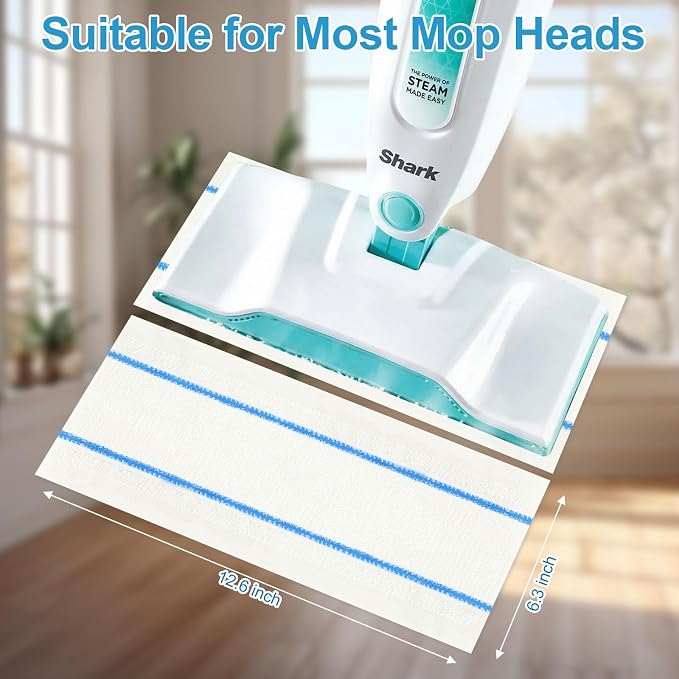 Flammi Semi-Disposable Microfiber Mop Pads Compatible with Shark S1000 S1000A S3250 S3251 S3101 SK410 SK435CO SK460 SK140 SK141, 30 Pack