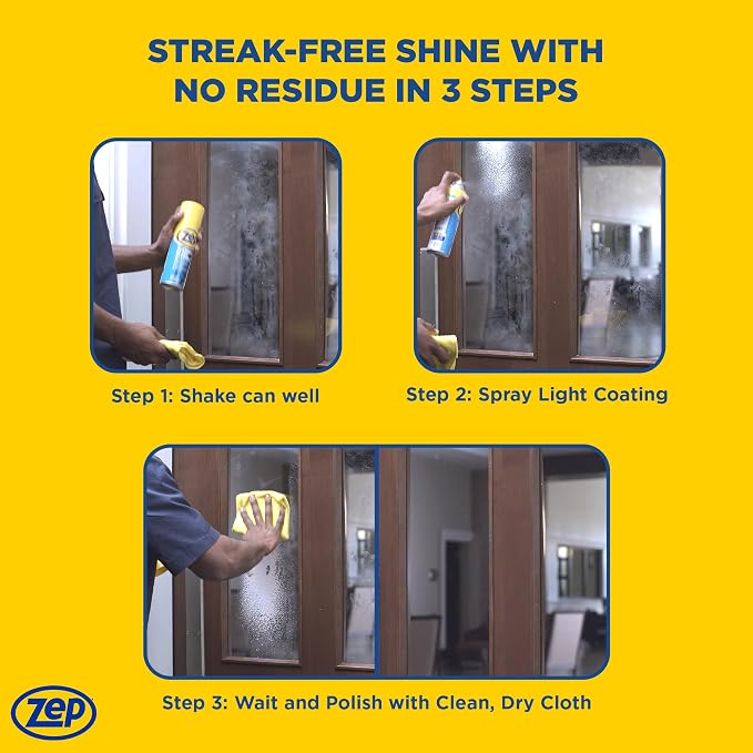 Zep Oven & Grill Cleaner 19oz (1ct) and Foaming Glass Cleaner (1ct) | Cuts through baked-on grease while delivering streak-free shine on glass, mirrors, and windows. Kitchen cleaning set- ECBD047