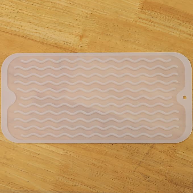 MicoYang Silicone Dish Drying Mat for Multiple Usage,Easy clean,Eco-friendly,Heat-resistant Silicone Mat for Kitchen Counter or Sink,Refrigerator or Drawer Liner Translucent S 12 inches x 6 inches