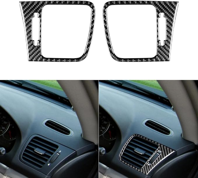 JKYUKU Real Carbon Fiber for Subaru Accessories Dashboard Both Sides Air | for Legacy/Outback 2005-2009, Black Dashboard Both Sides Air Condition Vent Sticker, Easy Installation/Removal