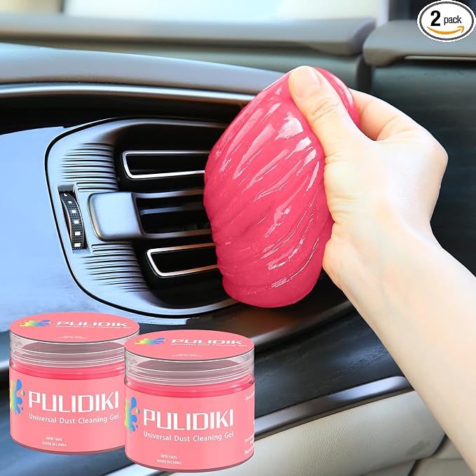 PULIDIKI Car Cleaning Gel Car Cleaning Putty Car Putty Auto Detailing Tools | Car Slime Cleaner Dust Cleaning Gel for Car Interior Cleaner Car Cleaning Supplies Car Accessories Pink (2Pack)
