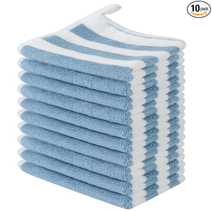 SINLAND Microfiber Facial Cloths Fast Drying Washcloth 12inch x 12inch Absorbent Face Wash Cloth Soft Makeup Remover Cloths