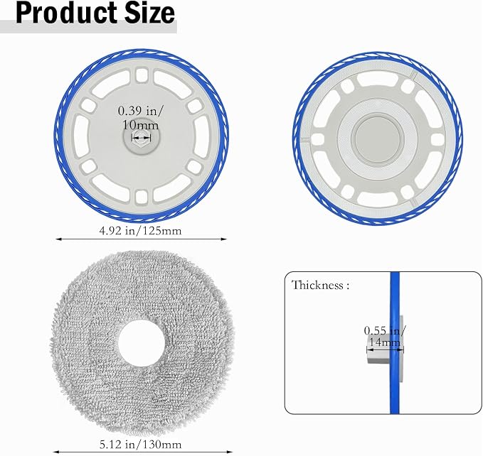 4 Mop and 2 Mop Pad Plate Accessories for Ecovacs Deebot T30 Pro Omni/ T30s/ T30s Pro/ N30 Pro/ N30 Omni/ N30 Pro Omni/Yeedi M12 Pro+, Board Holder Replacement Mop Tray Part Attachment