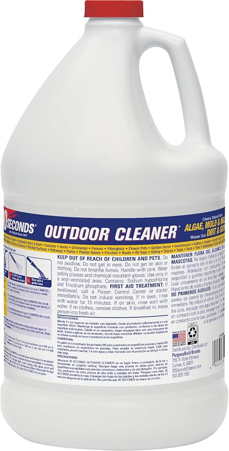 30 SECONDS Outdoor Mold & Mildew Stain Remover | Concentrate | 128 fl. oz. & Outdoor Cleaner 1 Gallon Pump Sprayer Bundle