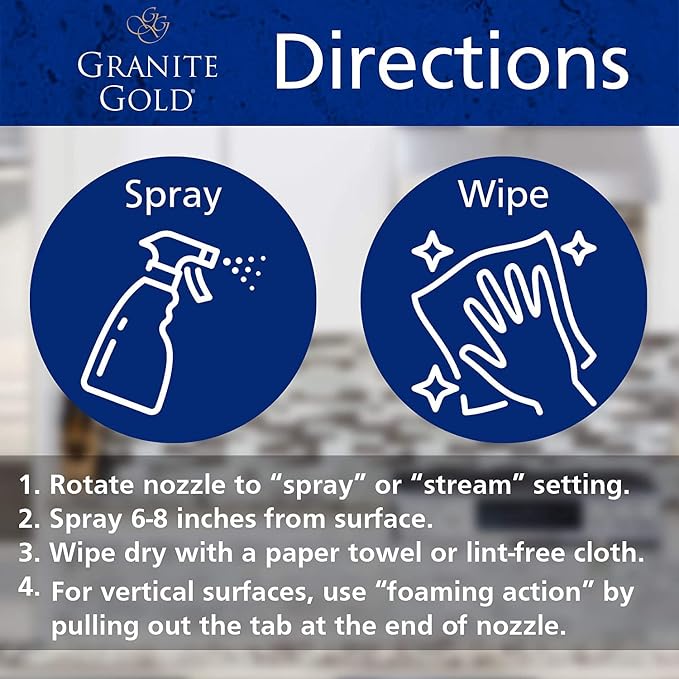 Granite Gold Daily Cleaner Spray Streak-Free Cleaning for Granite, Marble, Travertine, Quartz, Natural Stone Countertops, and Floors, 112 Fl Oz Value Pack