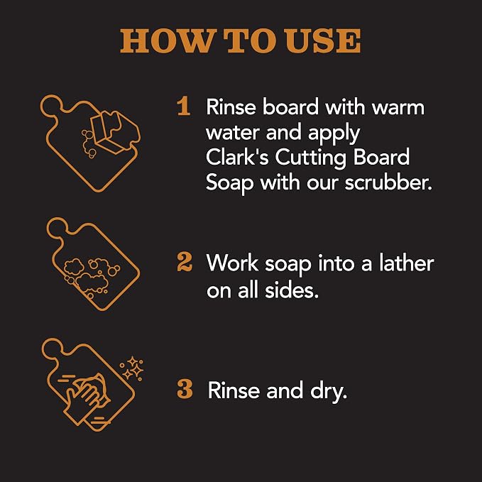 CLARK'S Cutting Board Cleaner Unscented - Soap for Butcher Block, Countertop and Utensils - Cleans and Restores Wood - Use Before Food Grade Mineral Oil