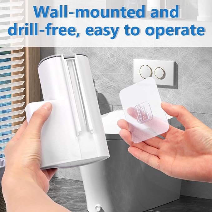 2 Pack Disposable Toilet Brush and Holder Set, Disposable Toilet Cleaning System Extended Handle with 48 Toilet Wand Refills, Toilet Brush for Toilet Bowl Cleaners, Bathroom Cleaning, Bathtub