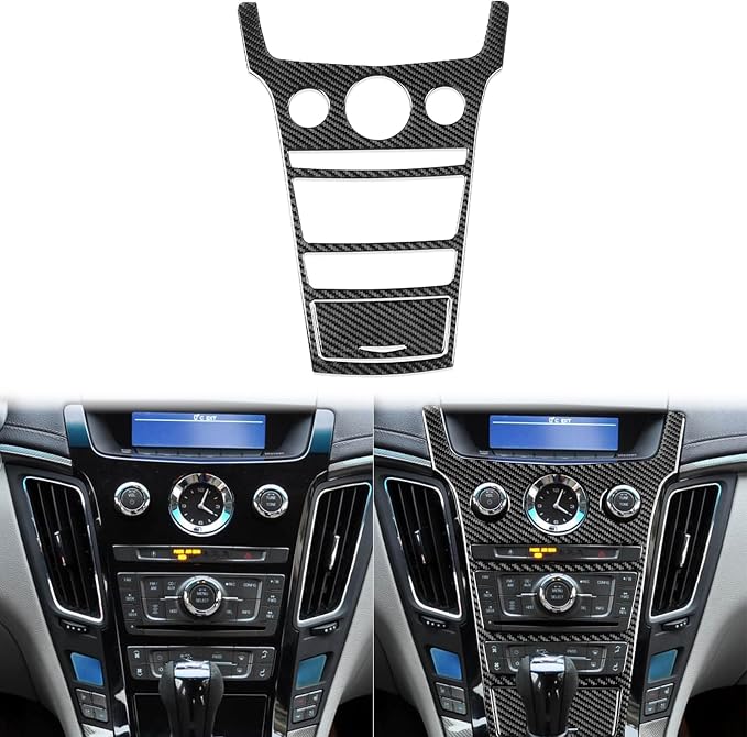 Central Control Gear Shift Panel Trim Compatible with Cadillac CTS 2008 2009 2010 2011 2012 2013 Anti-Scratch Panel Decorative Sticker Real Carbon Fiber