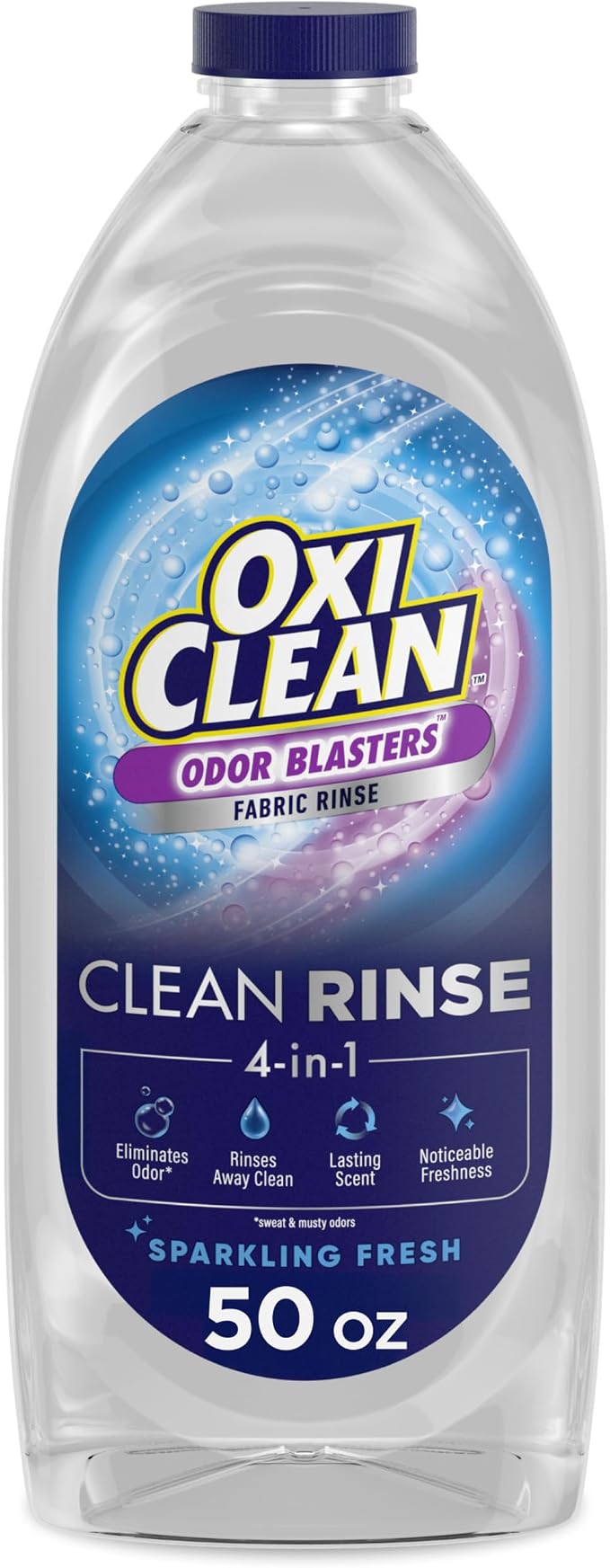 OxiClean Odor Blasters Fabric Rinse, Sparkling Fresh Scent, 50 fl oz | 4-in-1 Clean Rinse Formula, Laundry Additive, Odor Eliminator, Removes Sweat and Musty Odors