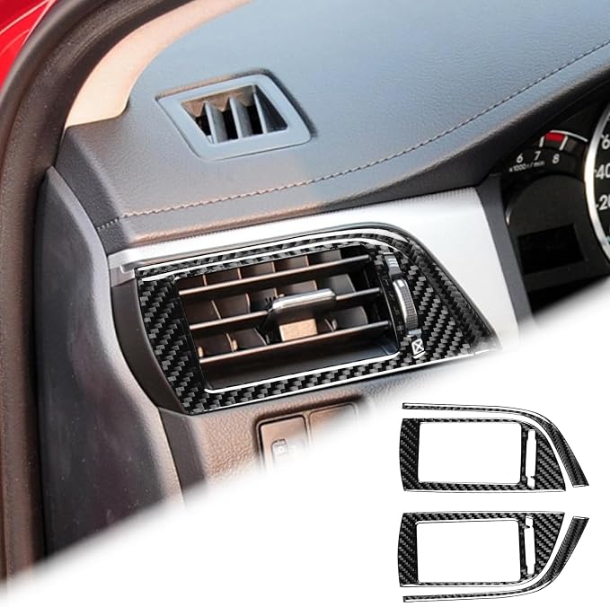 Real Carbon Fiber Trim for Toyota Camry Accessories | for 2012 2013 2014 Dashboard Air Vent Wind Outlet Panel Sticker Interior Thick Overlay Decal