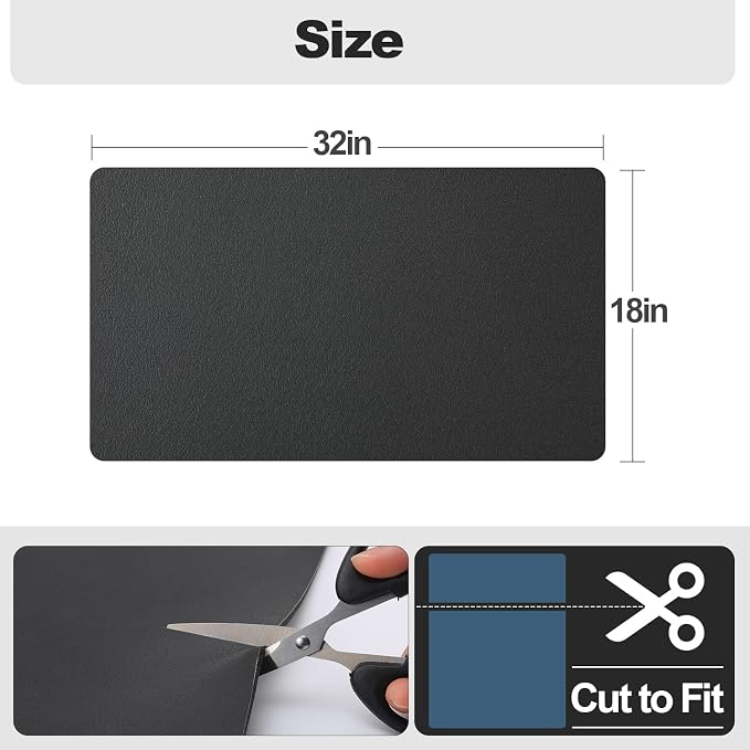 Ecotrim - Dish Drying Mat for Kitchen Counter | Coffee Bar Mat for Countertops | Heat Resistant Drainer Mat with Non-slip Rubber Backed | Hide Stain Kitchen Absorbent Draining Mat | Black 18"x32"