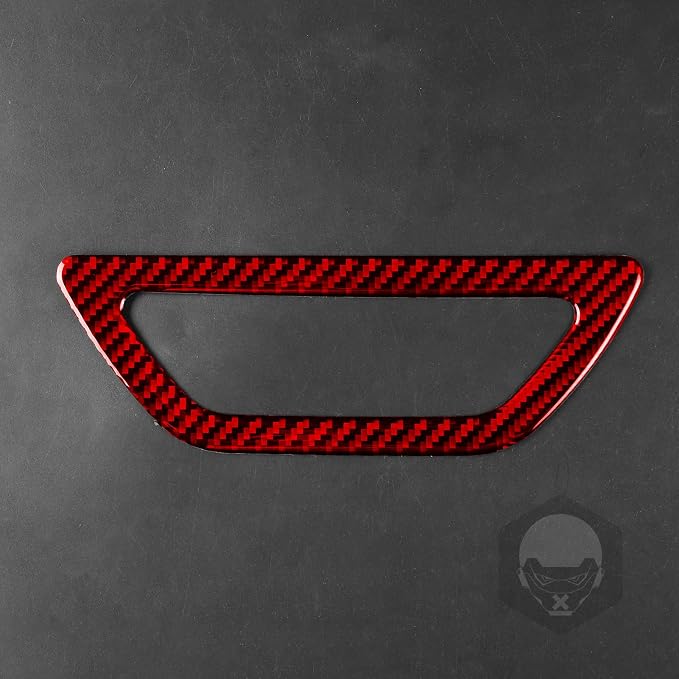 Red Real Carbon Fiber Trim for Nissan Rogue Accessories | for 2014 2015 2016 2017 2018 2019 2020 S SL SV Trunk Tailgate Door Handle Switch Frame Sticker Exterior Thick Overlay Decal