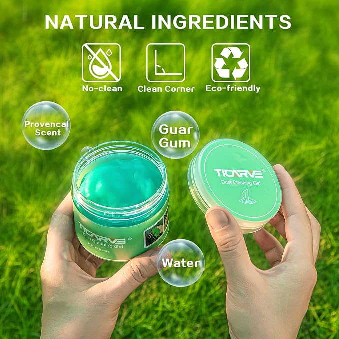 TICARVE 2Pack Cleaning Gel for Car Detailing Vent Cleaner Cleaning Putty Gel Auto Detail Tools Car Interior Cleaner Cleaning Mud for Cars and Keyboard Cleaner Cleaning Slime Green (320g/11.2oz) | Car Interior Cleaner Auto Detail Tools Cleaning Mud For ...
