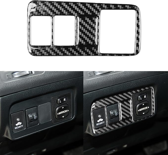Driver Push Button Trim for Toyota Corolla 2009-2013 Accessories Black | Soft Carbon Fiber | Upgrades for Car | Only for Left-Hand Drive | Anti-Scratch | Sporty Style