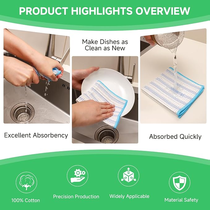 Forggon Wood Fiber Cleaning Cloth-15pcs, Super Absorbent Cleaning Cloth, No Oil Stains, Household No Stripe Cleaning Cloth for Car Kitchen Household, Multifunctional Cleaning Towel, Size:11.5x11.5in