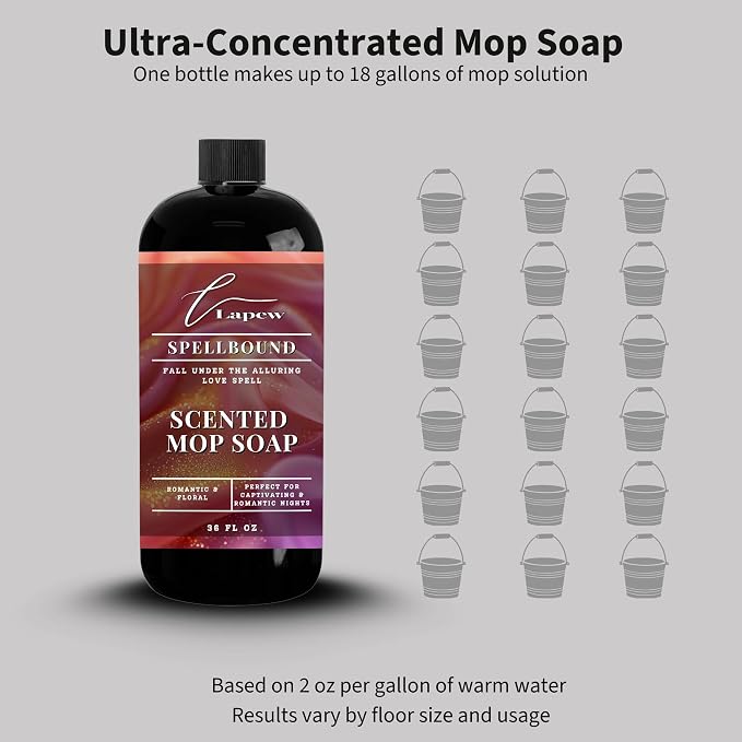 Lapew Spellbound Scented Mop Soap - Luxury Floor Cleaner Concentrate for Mopping Tile, Laminate, Vinyl & Hardwood | Streak-Free, Low-Foam | 36 oz