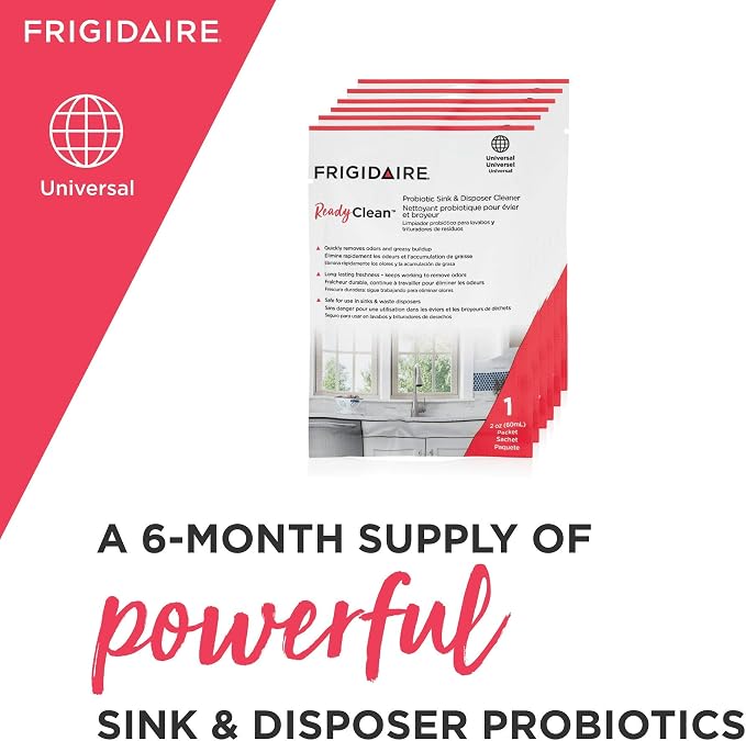 Frigidaire 10FFPROS02 ReadyClean Probiotic Sink & Disposer Cleaner, 6 Treatments