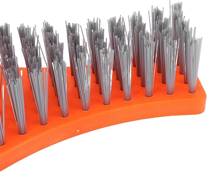 Eujgoov Brush, Heavy Duty Scrubber with Long Handle for Efficient Yard Maintenance, Multi Angle Design for Deck Patio Driveway Tile Concrete Outdoor Indoor Use