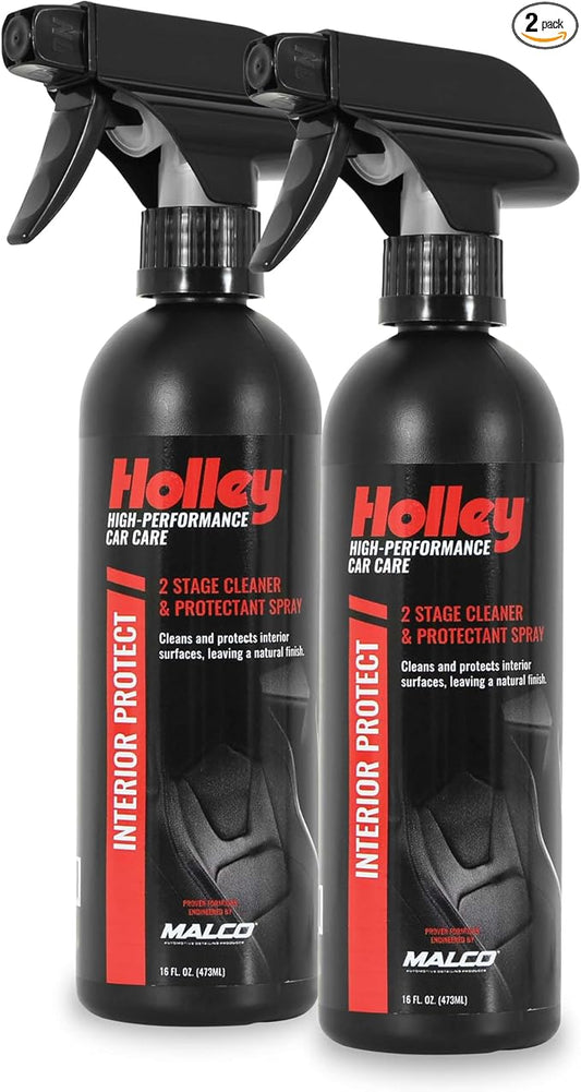 Holley Interior Protect - 2-Stage Cleaner & Protectant Spray - High-Performance Car Care, Wipe Away dust and Fingerprints in Your Vehicle - UV protectant, Citrus Scent - 16 oz. (2 Pack)