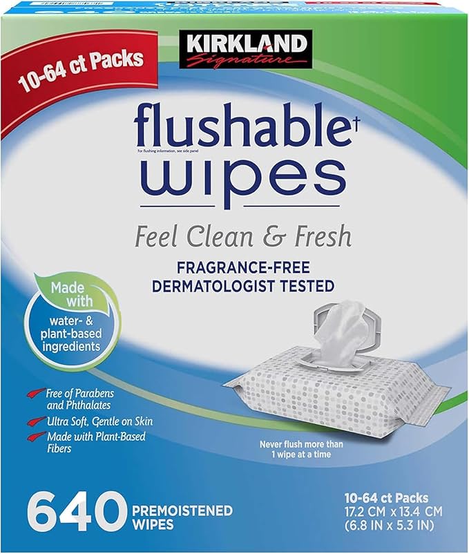Kirkland Signature Kirkland signature moist flushable wipes 632 wipes, 632 count, White