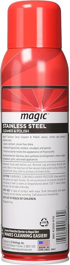 Weiman Magic Stainless Steel Cleaner Aerosol, 17 Ounce (2 Pack)