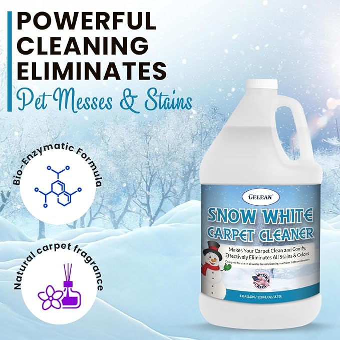 Carpet Cleaner Shampoo - MADE IN USA - Concentrate Carpet Cleaner & Deodorizer - Pet Stain And Odor Remover - Rug Extracting Shampoo, Upholstery, and Machine Use - Fresh Scent (128 Fl Oz)