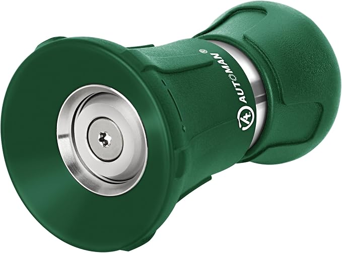 AUTOMAN Garden Hose Nozzle Heavy Duty, Fireman Hose Nozzle, High Pressure Water Hose Sprayer Nozzle, Adjustable Spray Nozzles for Washing Car, Cleaning Ground, Watering Plants, Showing Pets