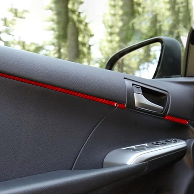 Real Carbon Fiber Trim for Toyota Camry Accessories | for 2012 2013 2014 Front Door Inner Decoration Panel Strip Interior Thick Overlay Decal 6PCs