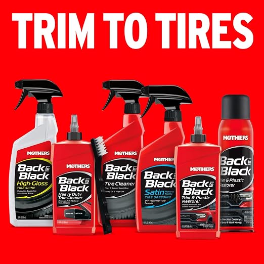 Mothers Back-to-Black Trim & Plastic Restorer, 12 oz. (06112) | Removes Oxidation, Dirt & Wax Residue – Restores Faded Trim & Provides Long-Lasting Protection