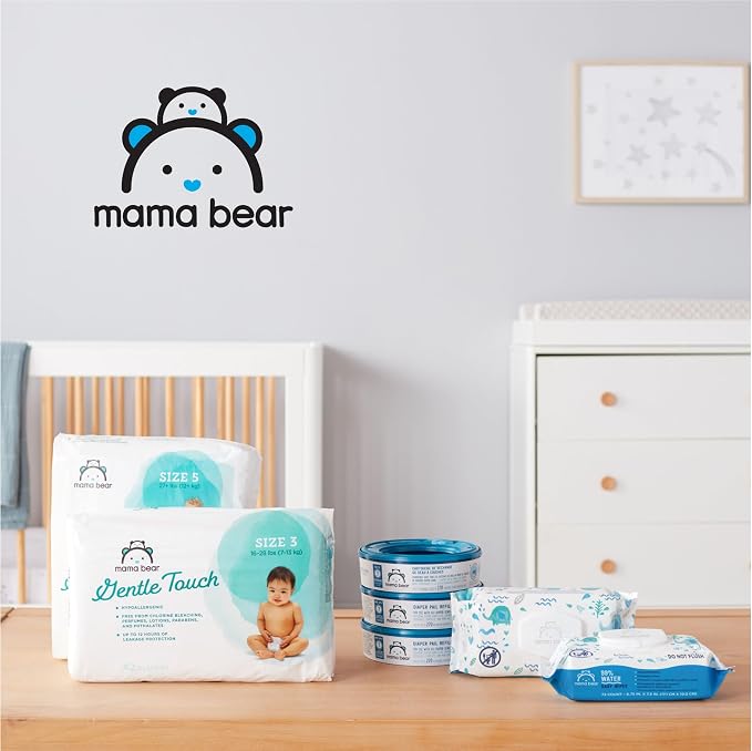 Amazon Brand - Mama Bear 99% Water Baby Wipes, Hypoallergenic,formulated without Fragrance, 72 Count