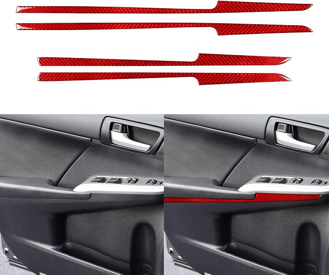 Real Carbon Fiber Trim for Toyota Camry Accessories | for 2012 2013 2014 Armrest Box Decoration Panel Interior Thick Overlay Decal