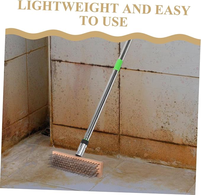 SUPVOX Heavy Duty Outdoor Scrub Brush with Hard Bristles for Tough Stains Concrete Patios and Decks Reliable Garden Cleaning Tool
