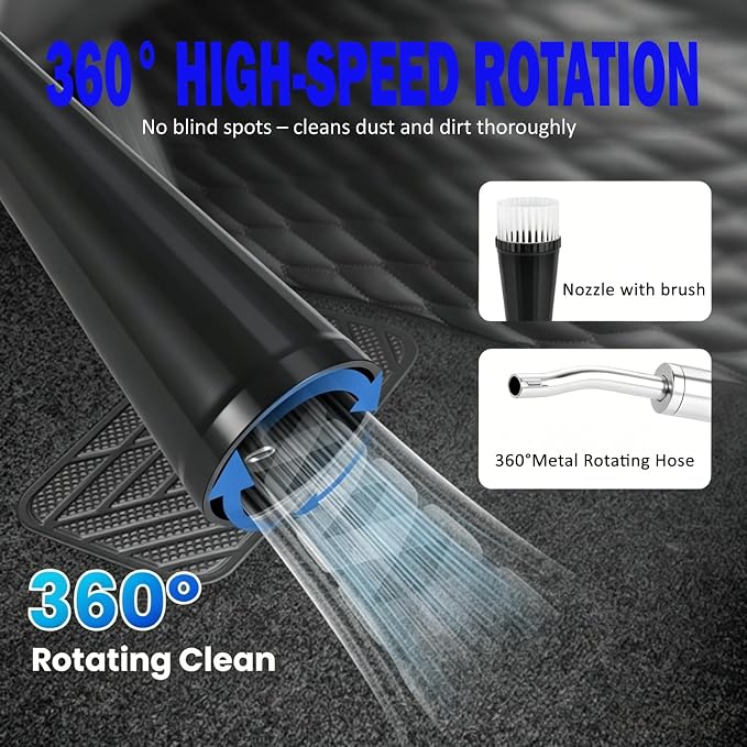 Car Cleaning Gun, Tornado Car Cleaning Gun, High-Pressure Air Blow Gun with Brass Nozzle &1L Liquid Bottle-Metal Dump Tube Works with Air Compressor for Deep Cleaning Interiors, Dirt & Dust Removal