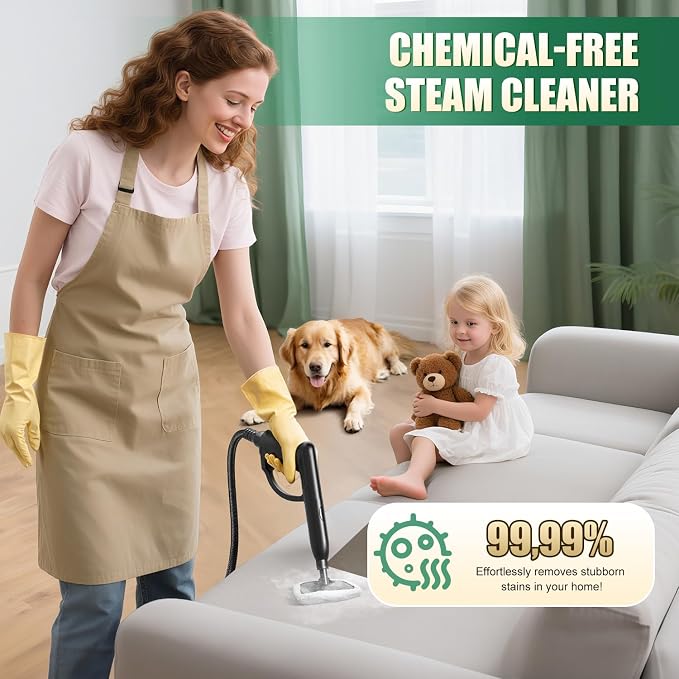 Rolipo Steam Cleaner for Home, High-Temp, 99.9% Stain Removal, Full Kit | Pressure: 4 bar, Tank: 2L, 2000W, Chemical-Free Cleaning, Multipurpose Steamer for Floors, Cars,Tiles, Kitchen Bathroom Grout