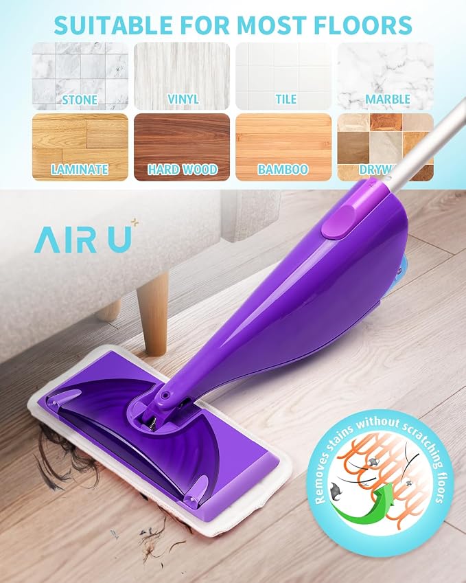 Power Scrubbing Reusable Mop Pads for Swiffer Wet Jet Mops (6 Pack), Wet Jet Refills, Wet Pads Refill, Washable Microfiber Mop Pads for Floor Cleaning Wet Dry Use