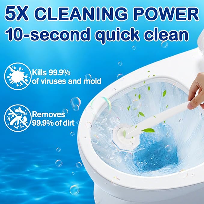 30 Count Toilet Bowl Brush Refills for Clorox - Upgrade 3-Layer Thickened Toilet Bowl Brush Compatible with Clorox Toilet Brushes, Toilet Bowl Cleaners with 5X Cleaning Power, No Falling Apart