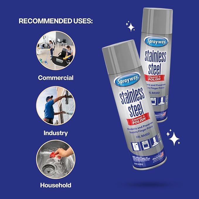 Stainless Steel Cleaner Bundle. Includes Two-15 Oz Stainless Steel Cleaner and Polish with Microfiber Cloth
