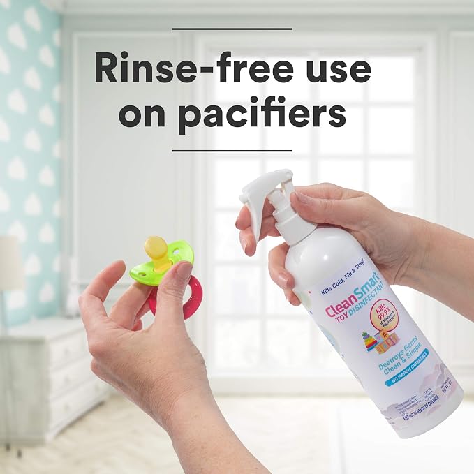CleanSmart Toy Disinfectant Spray Kills 99.9% of Viruses and Bacteria, Rinse Free, 16 oz Bottle, (Pack of 2)