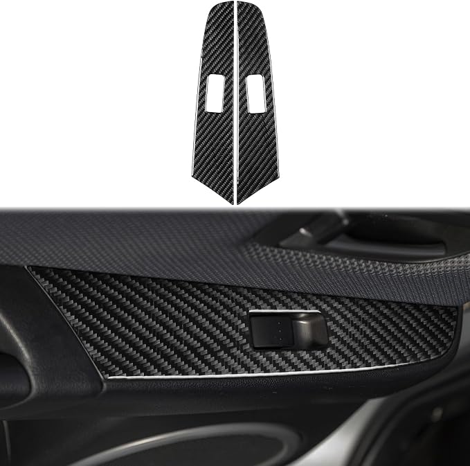 Real Carbon Fiber Decorations Rear Decals Fit for Mazda 3 2004-2009 | Decorations Rear Door Window Switch Control Panel Trim | Accessories | Anti-scratch